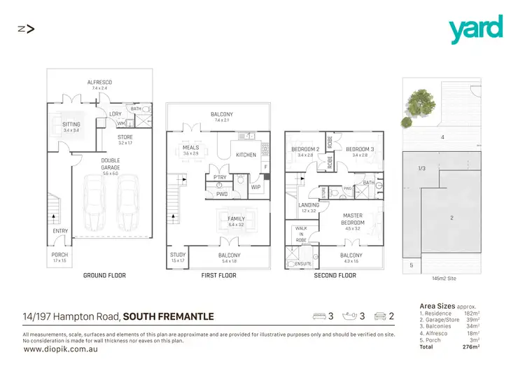 Floorplan of Homely townhouse listing, 14/197 Hampton Road, South Fremantle WA 6162
