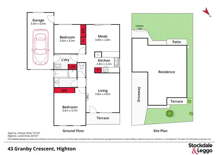 Floorplan of Homely townhouse listing, 43 Granby Crescent, Highton VIC 3216