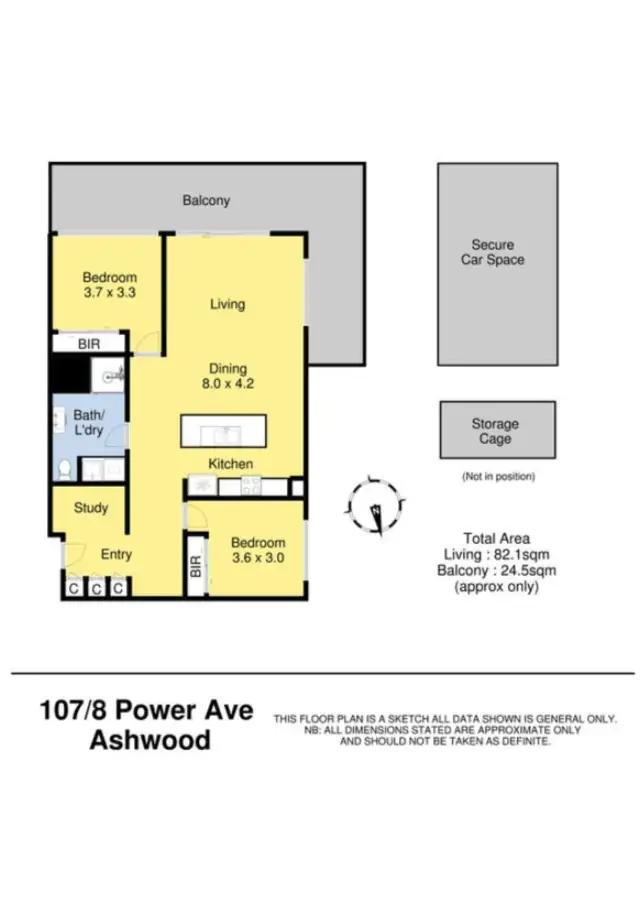 Floorplan of Homely apartment listing, 107/8 Power Avenue, Ashwood VIC 3147