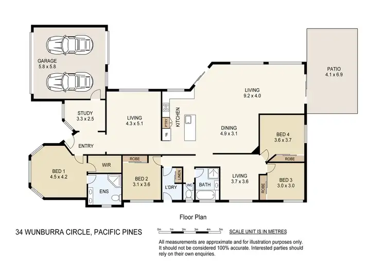 Floorplan of Homely house listing, 34 Wunburra Circle, Pacific Pines QLD 4211