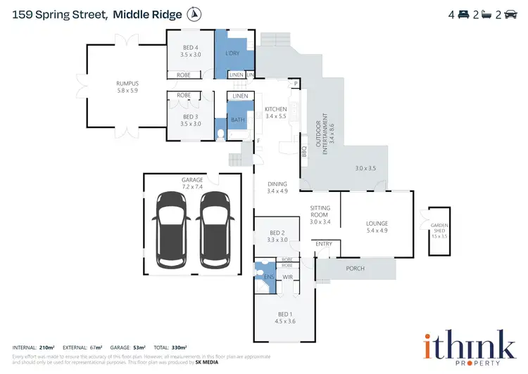 Floorplan of Homely house listing, 159 Spring Street, Middle Ridge QLD 4350