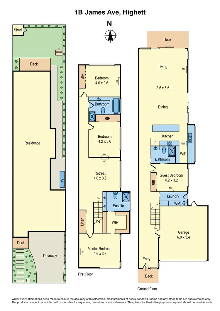 Floorplan of Homely townhouse listing, 1B James Avenue, Highett VIC 3190