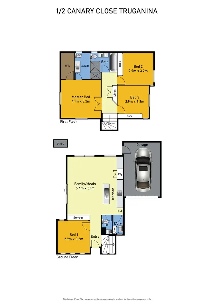 Floorplan of Homely house listing, 1/2 Canary Close, Truganina VIC 3029
