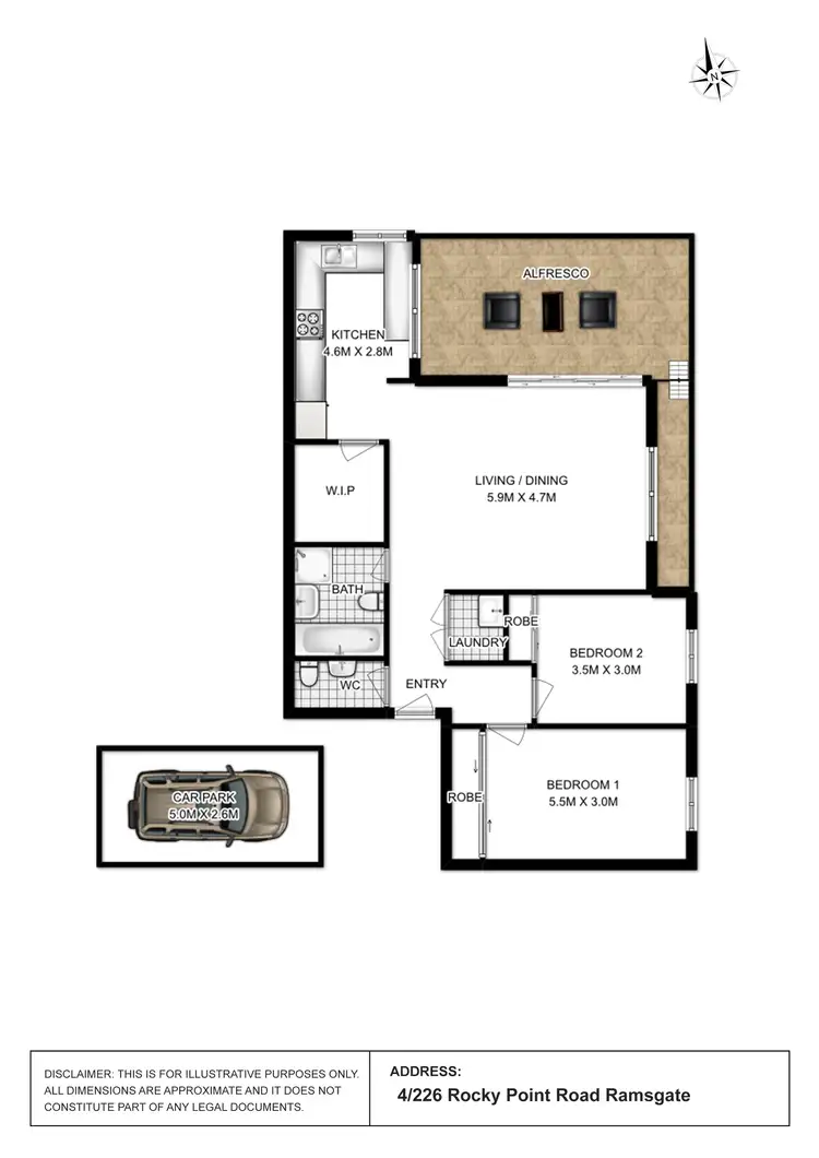 Floorplan of Homely unit listing, 4/226 Rocky Point Road, Ramsgate NSW 2217