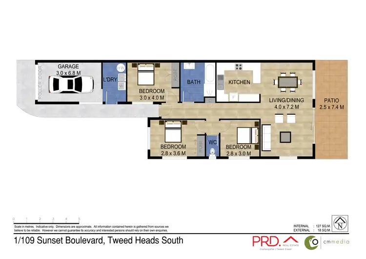 Floorplan of Homely semi-detached listing, 1/109 Sunset Boulevard, Tweed Heads West NSW 2485