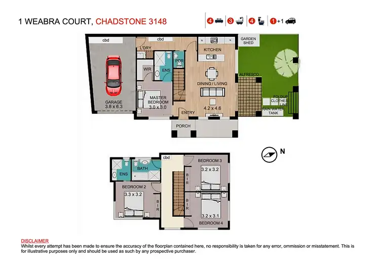 Floorplan of Homely townhouse listing, 1 Weabra Court, Chadstone VIC 3148