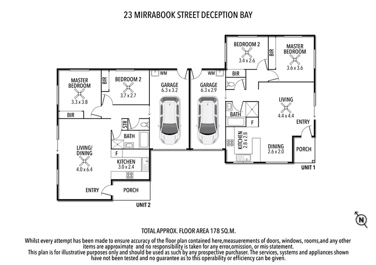 Floorplan of Homely semi-detached listing, 1&2/23 Mirrabook Street, Deception Bay QLD 4508