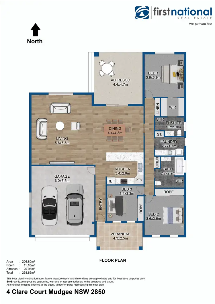 Floorplan of Homely house listing, 4 Clare Court, Mudgee NSW 2850