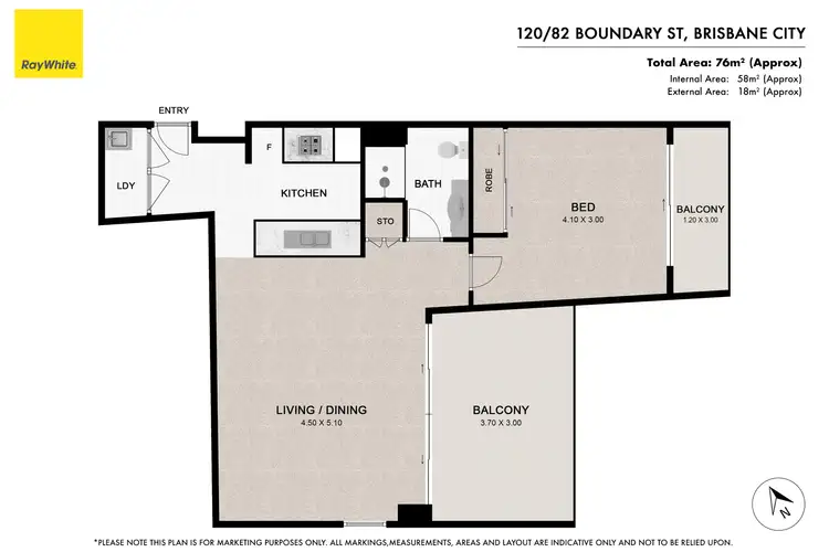 Floorplan of Homely apartment listing, 120/82 Boundary Street, Brisbane City QLD 4000