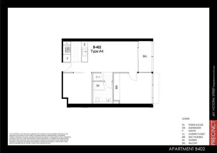 Floorplan of Homely apartment listing, B402/8 Grosvenor Street, Abbotsford VIC 3067