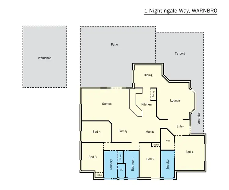 Floorplan of Homely house listing, 1 Nightingale Way, Warnbro WA 6169
