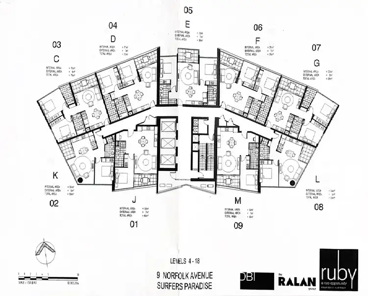 Floorplan of Homely apartment listing, 1304/9 Norfolk Ave, Surfers Paradise QLD 4217