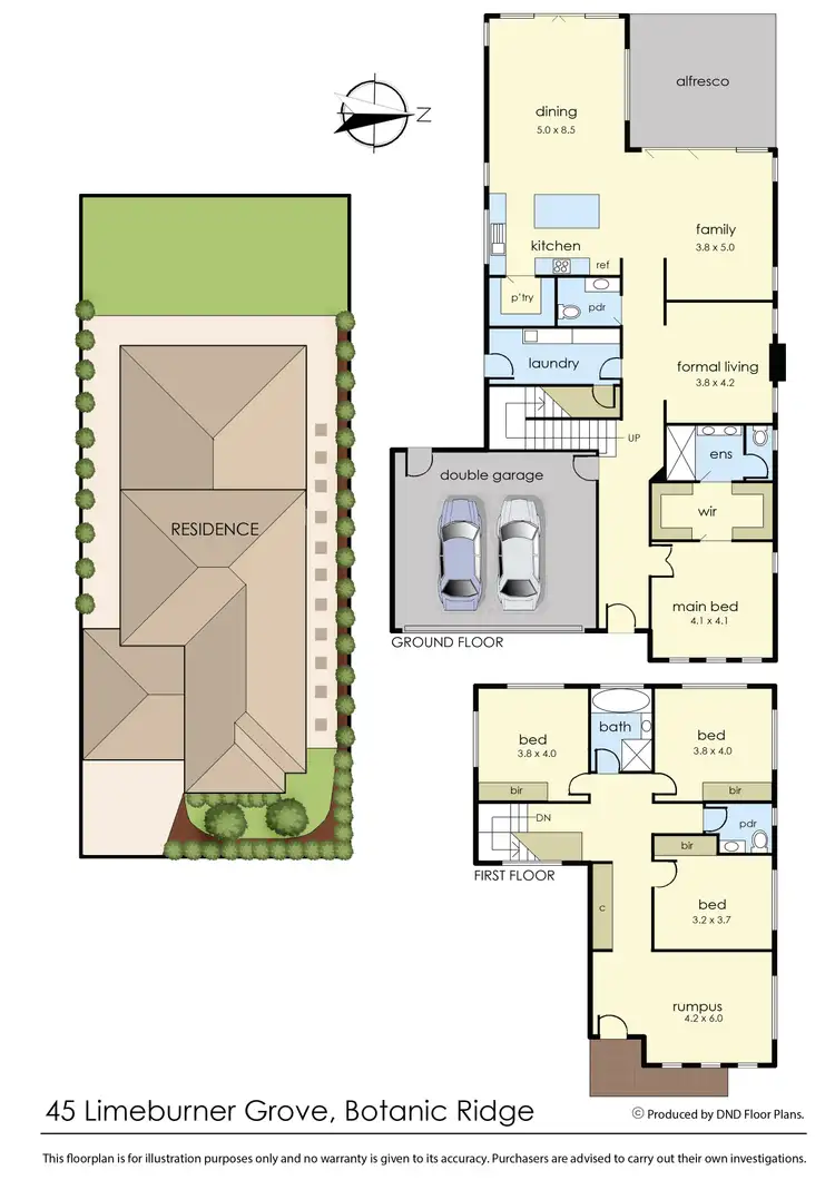 Floorplan of Homely house listing, 45 Limeburner Grove, Botanic Ridge VIC 3977