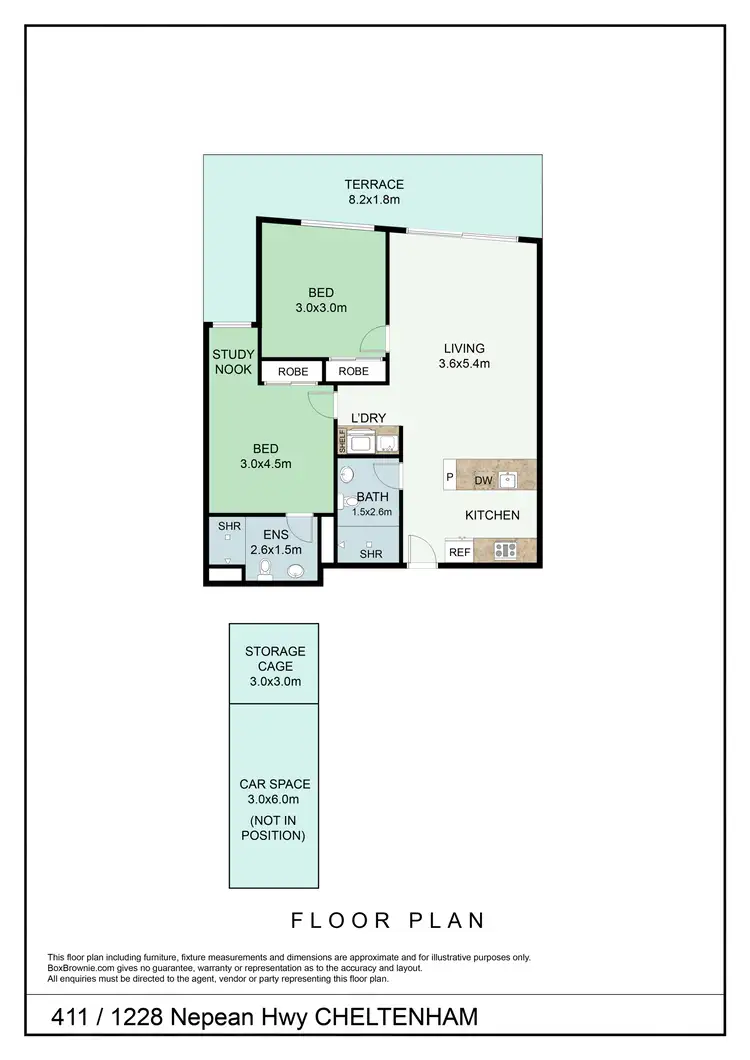 Floorplan of Homely apartment listing, 411/1228 Nepean Highway, Cheltenham VIC 3192