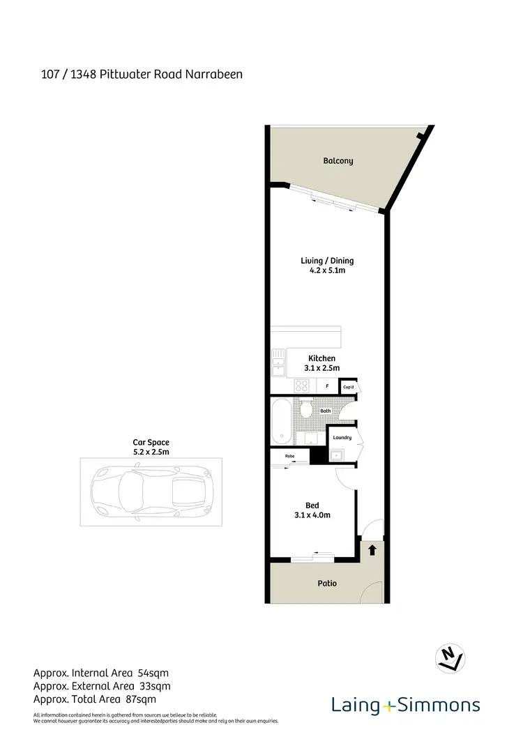 Floorplan of Homely apartment listing, 107/1348 Pittwater Road, Narrabeen NSW 2101