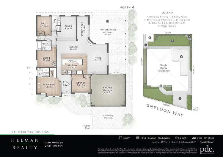 Floorplan of Homely house listing, 3 Sheldon Way, Hocking WA 6065