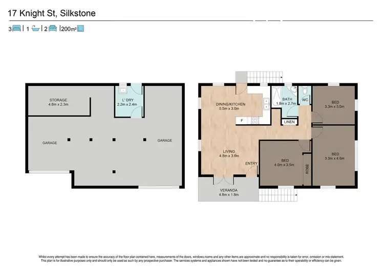 Floorplan of Homely house listing, 17 Knight Avenue, Silkstone QLD 4304