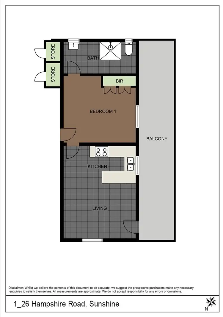 Floorplan of Homely unit listing, 1/26 Hampshire Road, Sunshine VIC 3020