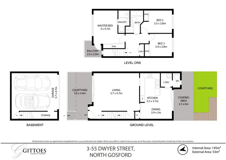 Floorplan of Homely townhouse listing, 3/55-59 Dwyer Street, North Gosford NSW 2250
