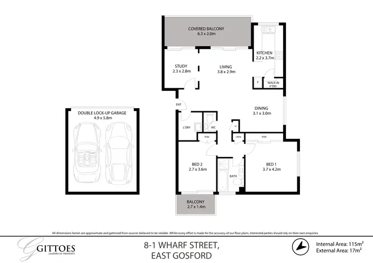 Floorplan of Homely unit listing, 8/1 Wharf Street, East Gosford NSW 2250