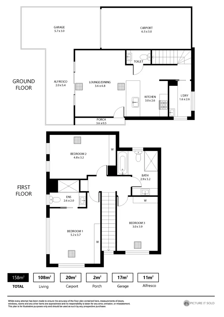 Floorplan of Homely townhouse listing, 1/23 Elliott Street, Campbelltown SA 5074