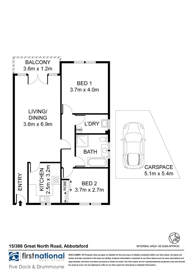 Floorplan of Homely unit listing, 15/366 Great North Road, Abbotsford NSW 2046