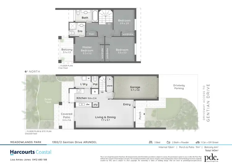 Floorplan of Homely townhouse listing, 1302/2 Gentian Drive, Arundel QLD 4214