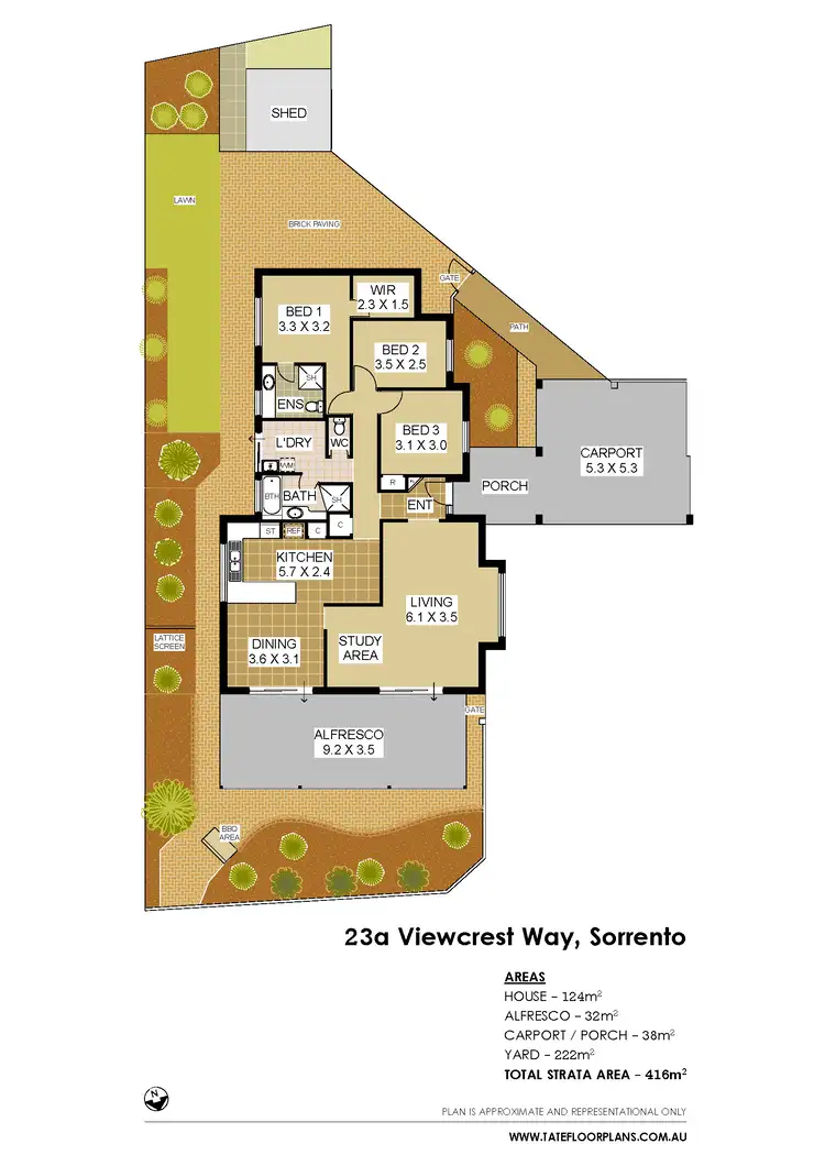 Floorplan of Homely semi-detached listing, 23A Viewcrest Way, Sorrento WA 6020