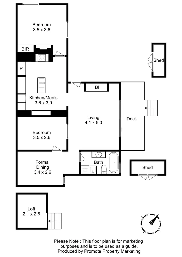 Floorplan of Homely house listing, 3/182 Bathurst Street, Hobart TAS 7000