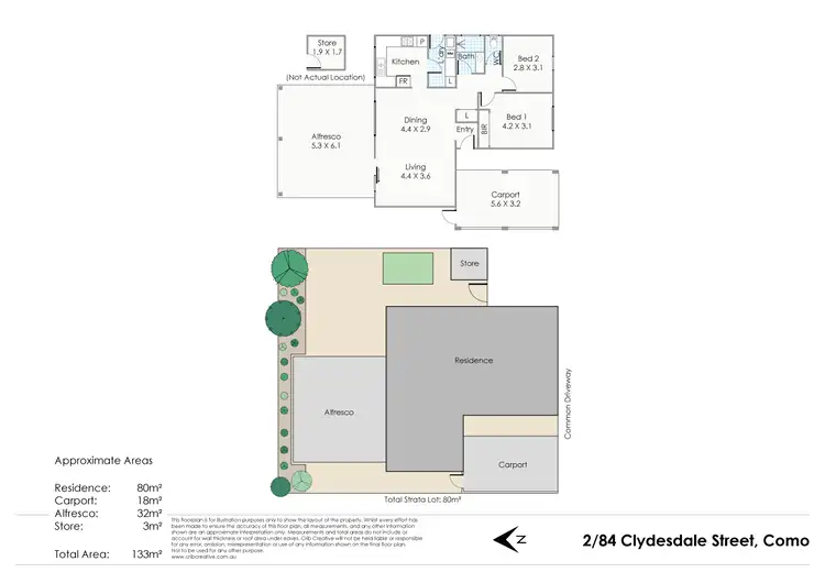 Floorplan of Homely villa listing, 2/84 Clydesdale Street, Como WA 6152