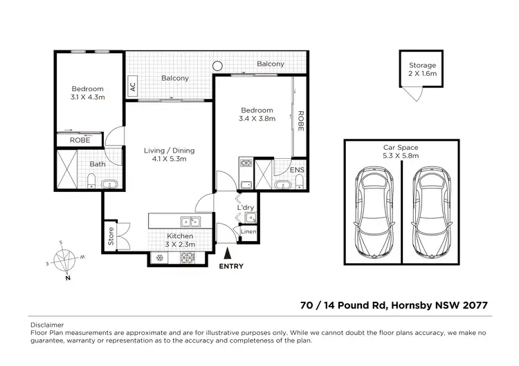 Floorplan of Homely apartment listing, 70/14 Pound Road, Hornsby NSW 2077
