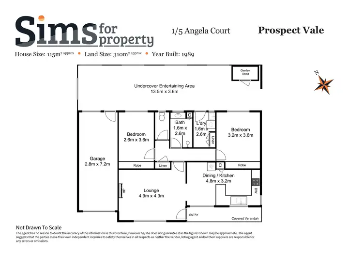 Floorplan of Homely unit listing, 1/5 Angela Court, Prospect Vale TAS 7250