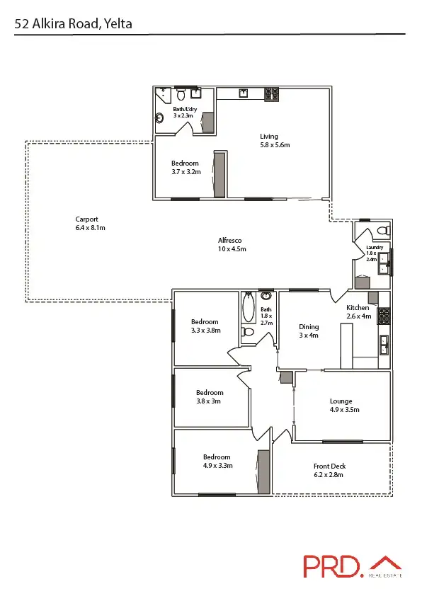 Floorplan of Homely house listing, 52 Alkira Road, Yelta VIC 3505