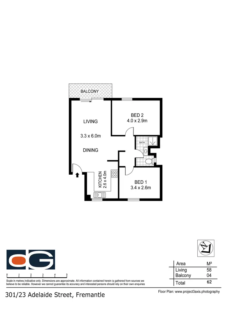Floorplan of Homely apartment listing, 301/23 Adelaide Street, Fremantle WA 6160
