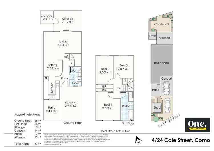 Floorplan of Homely townhouse listing, 4/24 Cale Street, Como WA 6152