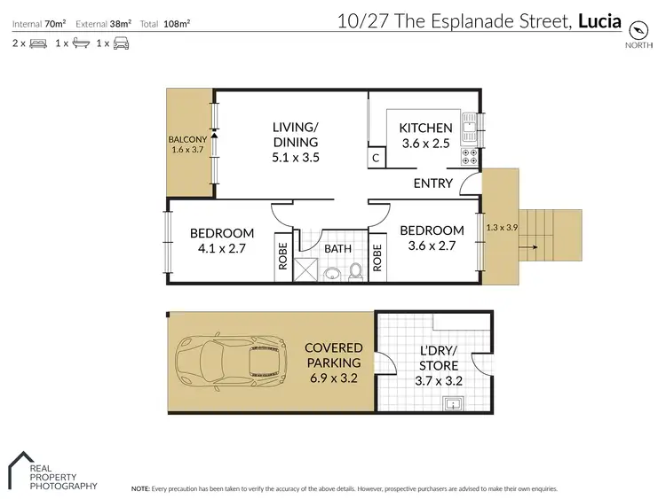 Floorplan of Homely unit listing, 10/27 The Esplanade, St Lucia QLD 4067