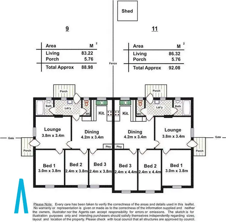 Floorplan of Homely house listing, 9 & 11 Rushall Crescent, Elizabeth Vale SA 5112