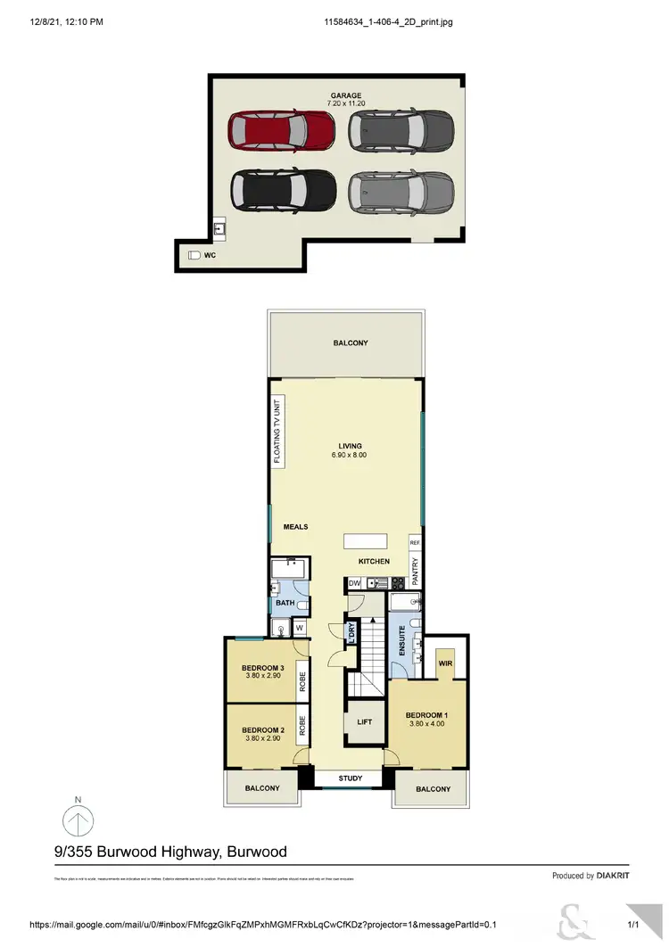 Floorplan of Homely apartment listing, 9/355 Burwood Highway, Burwood VIC 3125