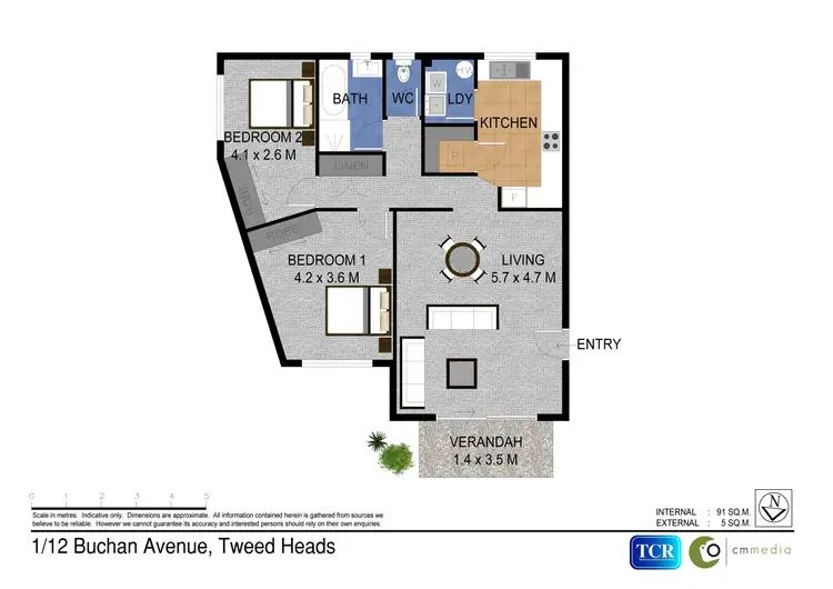 Floorplan of Homely unit listing, 1/12 Buchan Avenue, Tweed Heads NSW 2485