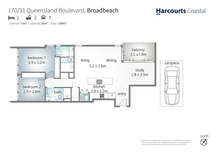 Floorplan of Homely apartment listing, 170/31 Queensland Avenue, Broadbeach QLD 4218