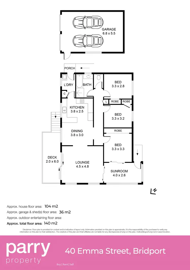 Floorplan of Homely house listing, 40 Emma Street, Bridport TAS 7262