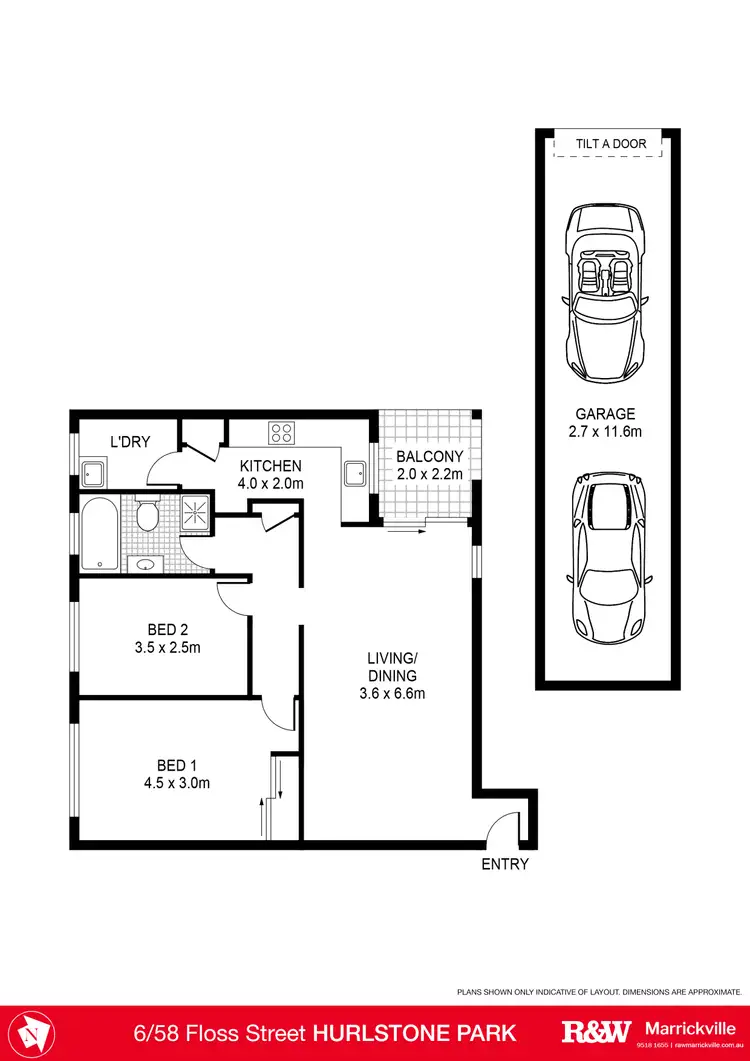 Floorplan of Homely apartment listing, 6/58 Floss Street, Hurlstone Park NSW 2193
