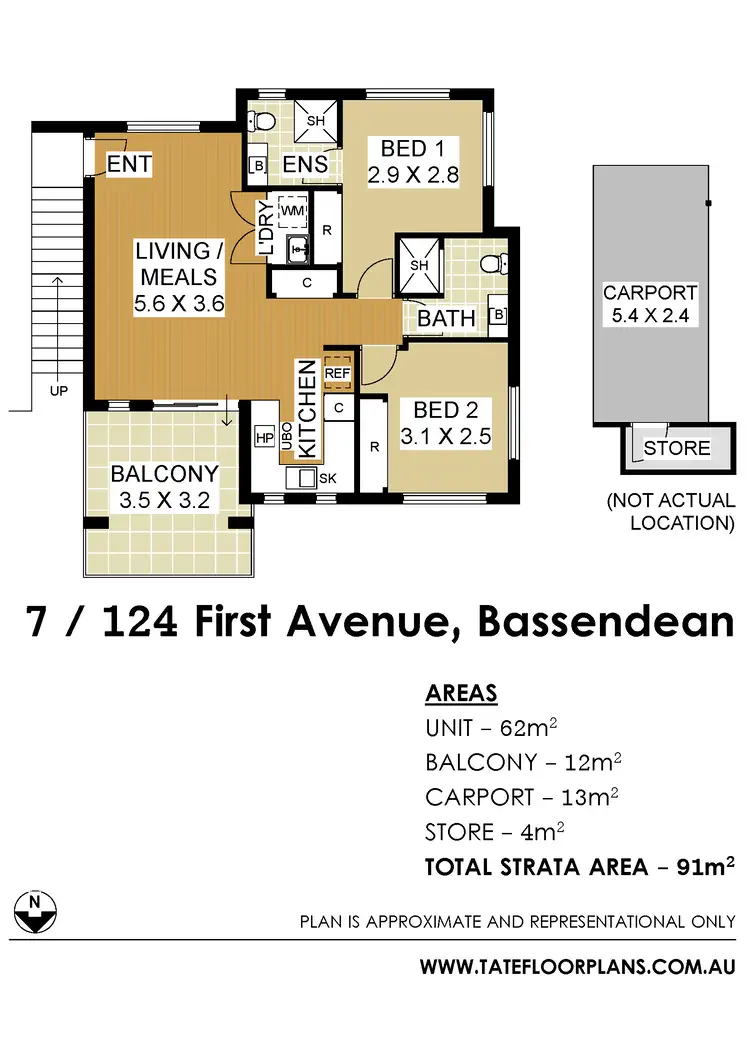 Floorplan of Homely apartment listing, 7/124 First Avenue, Bassendean WA 6054