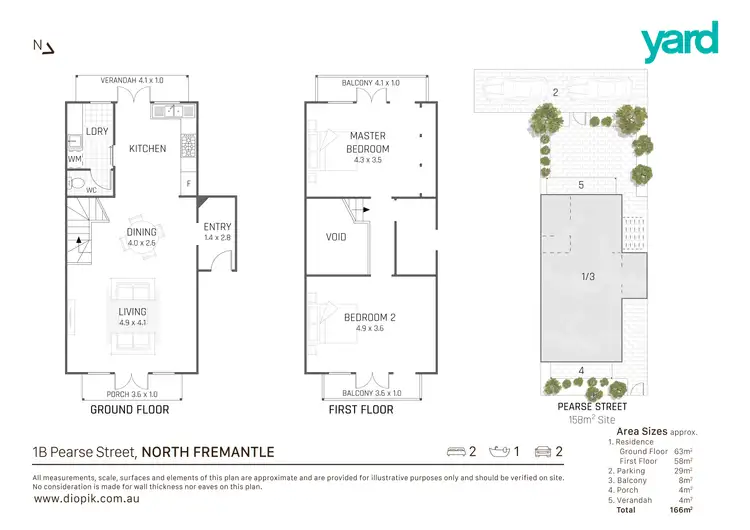 Floorplan of Homely townhouse listing, 1B Pearse Street, North Fremantle WA 6159