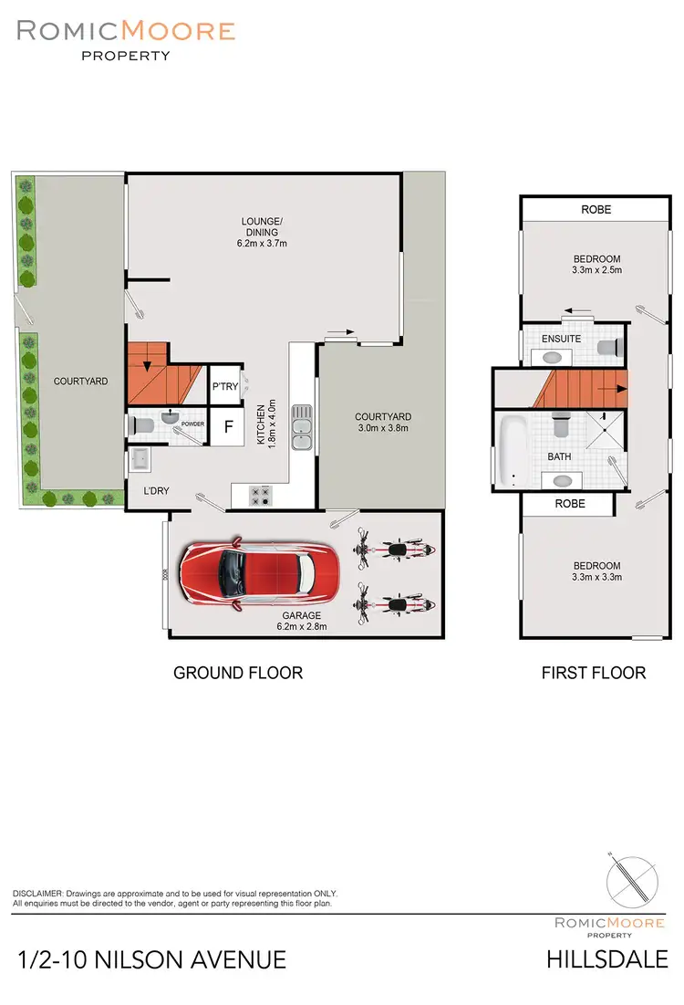 Floorplan of Homely townhouse listing, 1/2-10 Nilson Avenue, Hillsdale NSW 2036