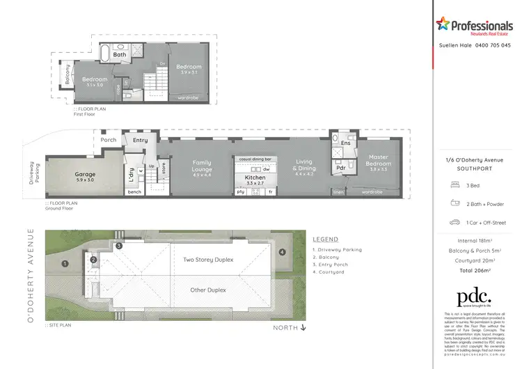 Floorplan of Homely semi-detached listing, Unit 1/6 O'Doherty Avenue, Southport QLD 4215