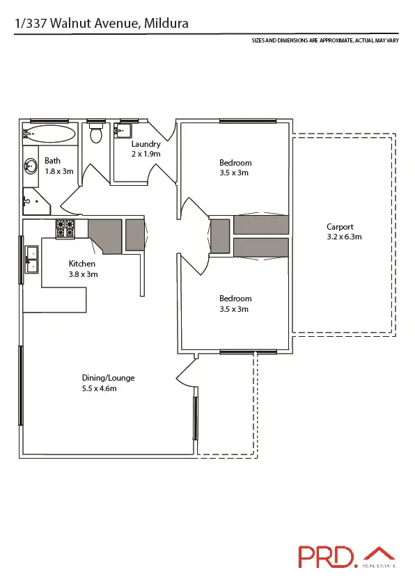 Floorplan of Homely block of units listing, Units 1-3, 337 Walnut Avenue, Mildura VIC 3500