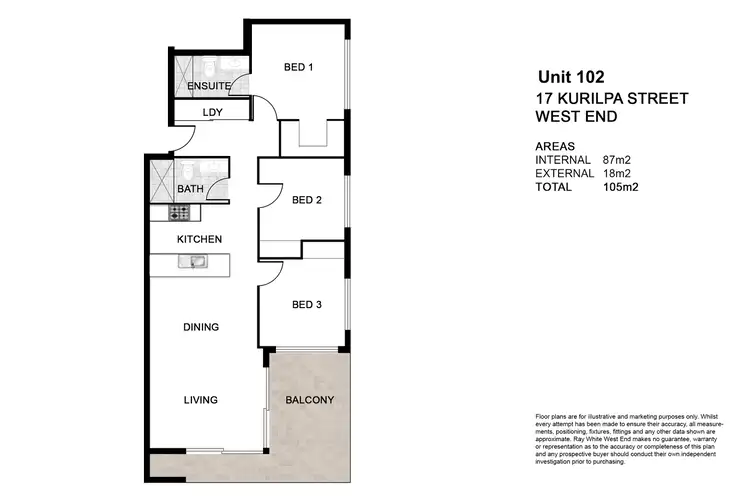Floorplan of Homely apartment listing, 102/17-19 Kurilpa Street, West End QLD 4101