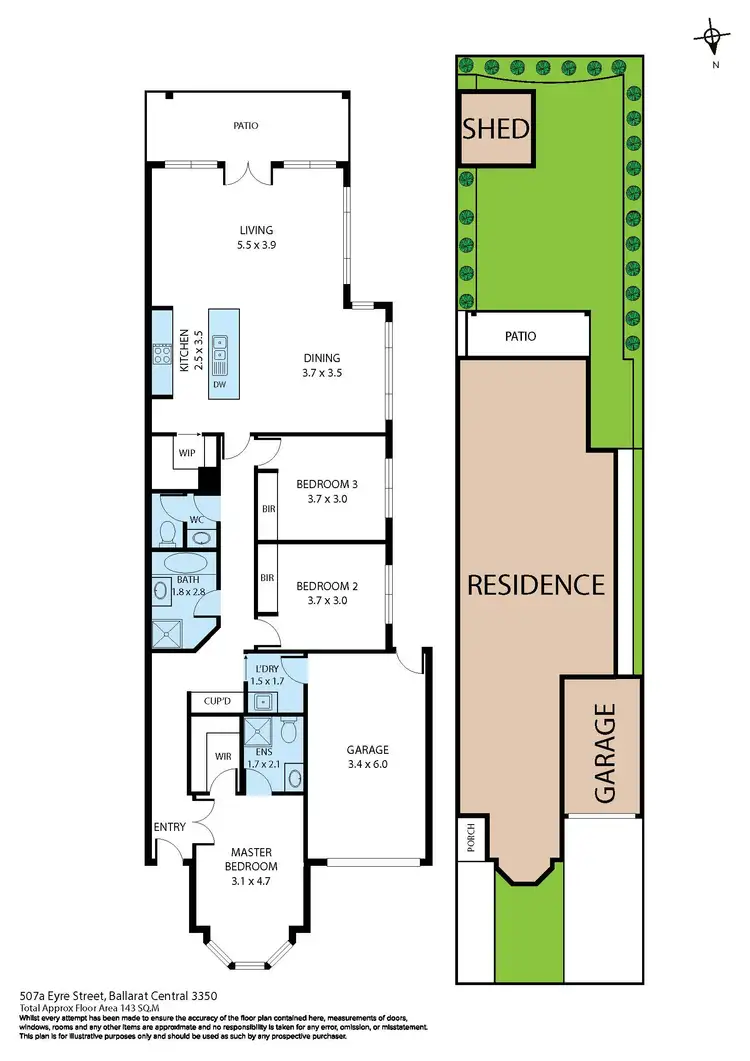 Floorplan of Homely house listing, 507A Eyre Street, Ballarat Central VIC 3350