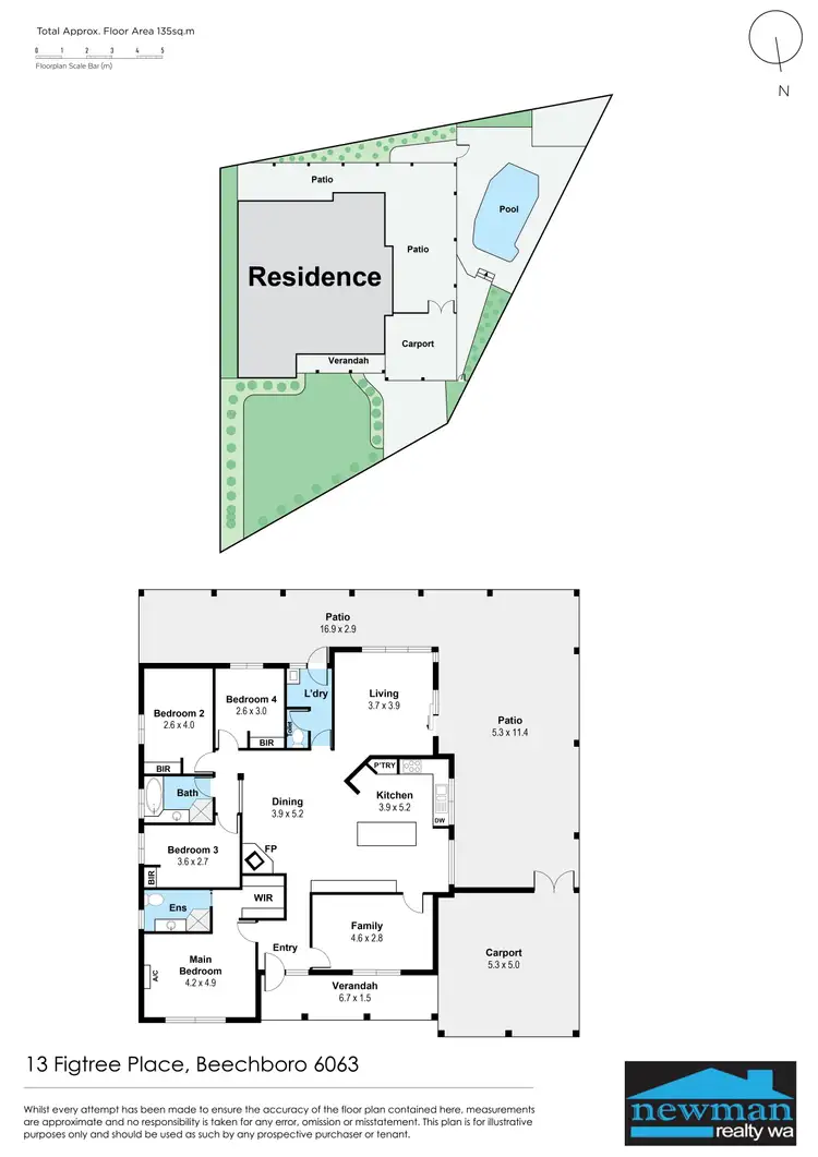 Floorplan of Homely house listing, 13 Figtree Place, Beechboro WA 6063